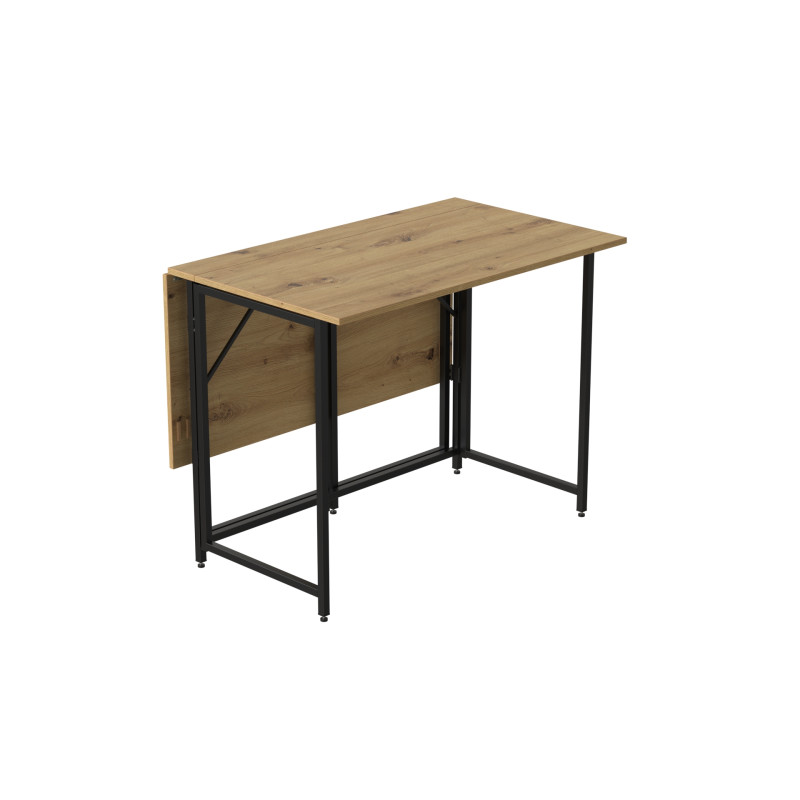 Стіл-книжка трансформер Морис 2 Ferrum-decor 750x1000x1100 Чорний метал ДСП Дуб Артизан 16 мм (FRD-107322)
