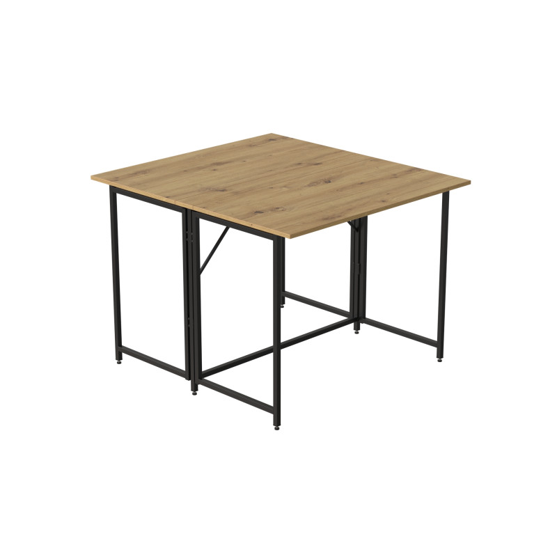 Стіл-книжка трансформер Морис 2 Ferrum-decor 750x1000x1100 Чорний метал ДСП Дуб Артизан 16 мм (FRD-107322)
