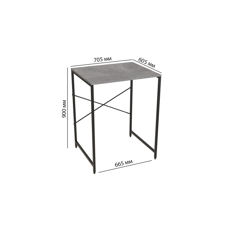 Стелаж-полиця Бафрум 401 Ferrum-decor для пральної машини 90x70,5x60,5 Чорний метал ДСП Бетон 16 мм (FRD-107352)