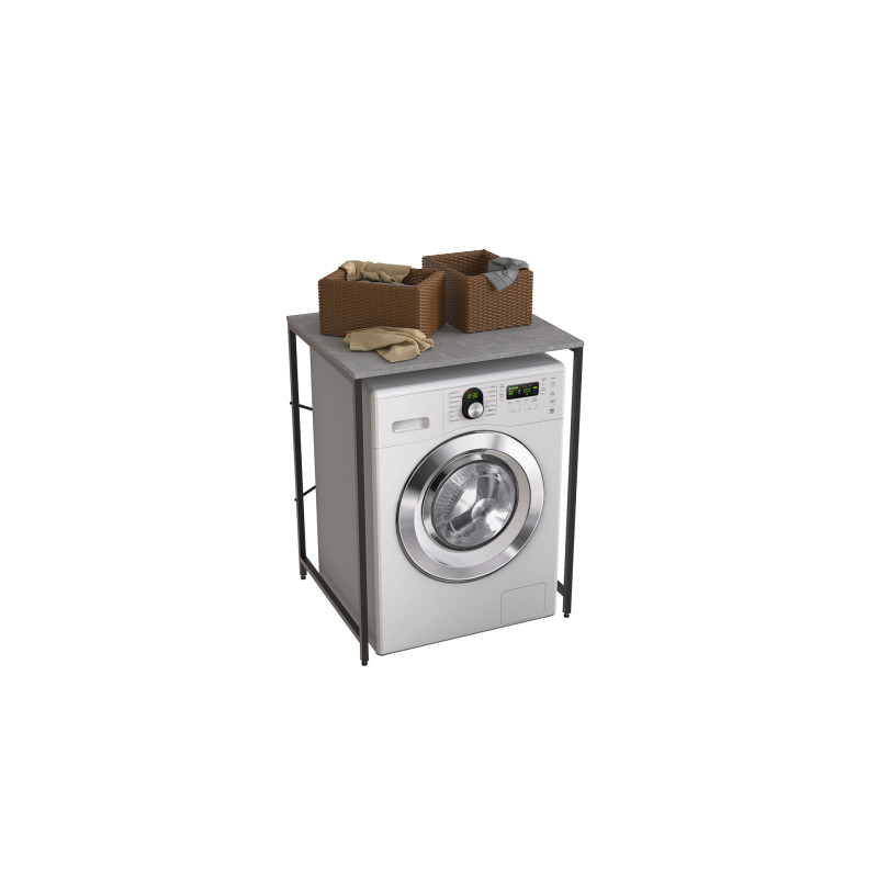 Стелаж-полиця Бафрум 401 Ferrum-decor для пральної машини 90x70,5x60,5 Чорний метал ДСП Бетон 16 мм (FRD-107352)