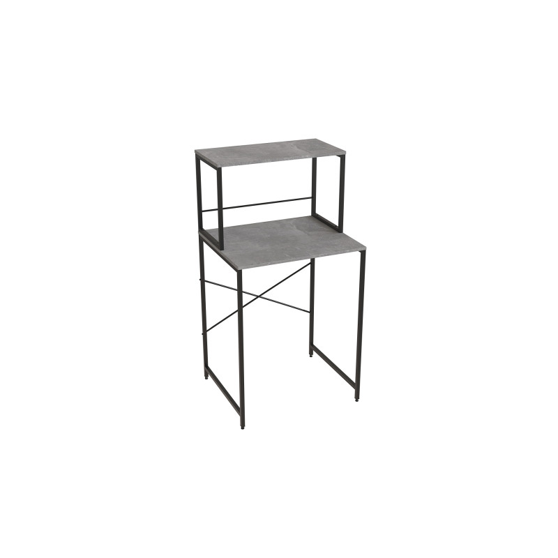 Стелаж-полиця Бафрум 402 Ferrum-decor для пральної машини 133,5x70,5x60,5 Чорний метал ДСП Бетон 16 мм (FRD-107362)