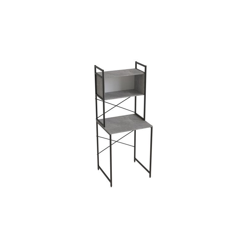 Стелаж-полиця Бафрум 403 Ferrum-decor для пральної машини 178x70,5x60,5 Чорний метал ДСП Бетон 16 мм (FRD-107372)