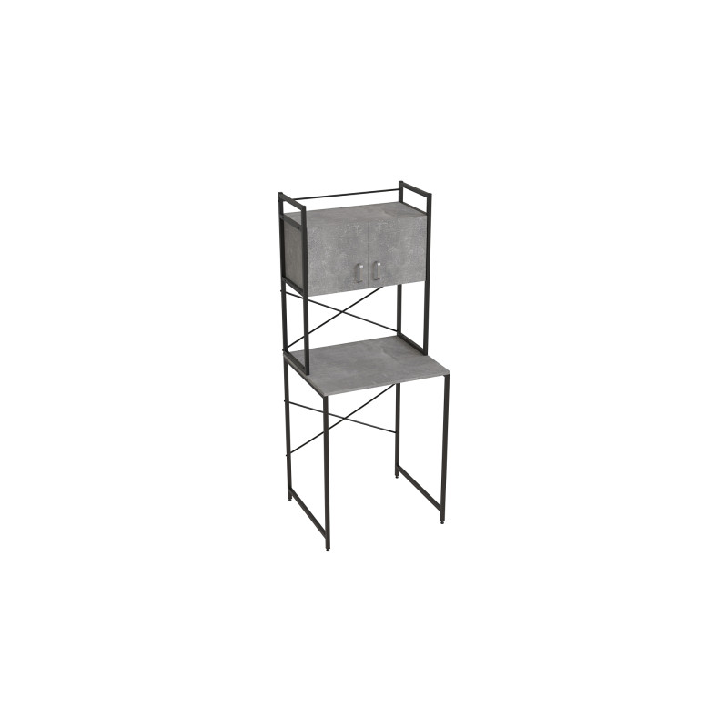 Стелаж-полиця Бафрум 404 Ferrum-decor для пральної машини 178x70,5x60,5 Чорний метал ДСП Бетон 16 мм (FRD-107382)