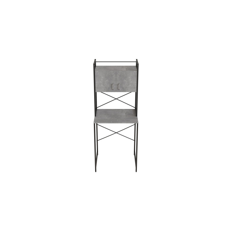 Стелаж-полиця Бафрум 404 Ferrum-decor для пральної машини 178x70,5x60,5 Чорний метал ДСП Бетон 16 мм (FRD-107382)