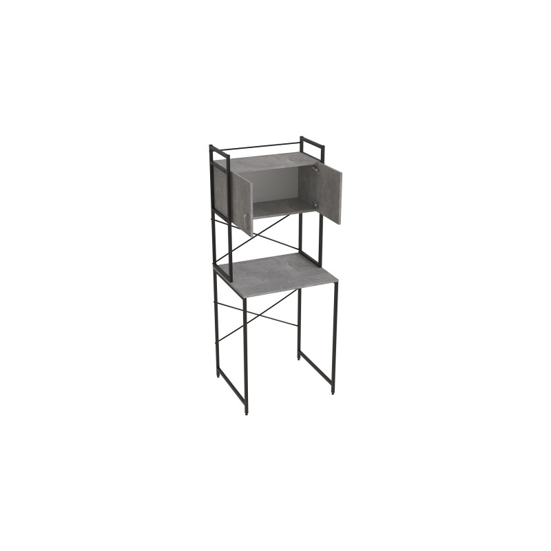 Стелаж-полиця Бафрум 404 Ferrum-decor для пральної машини 178x70,5x60,5 Чорний метал ДСП Бетон 16 мм (FRD-107382)