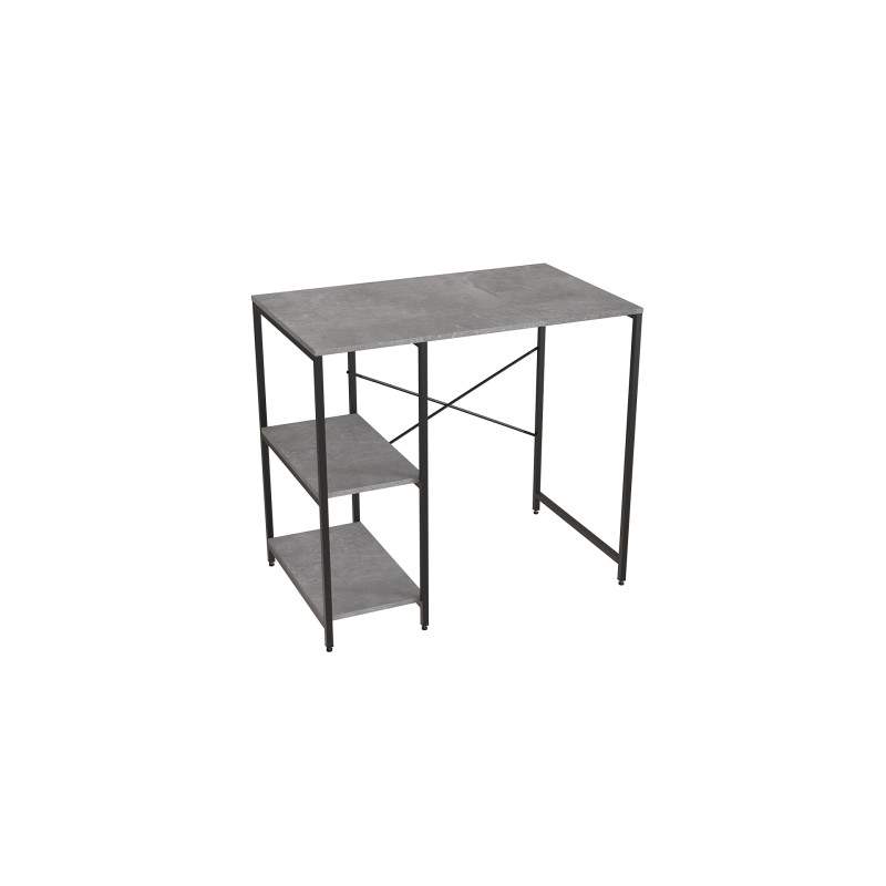 Стелаж-полиця Бафрум 405 Ferrum-decor для пральної машини 90x101x60,5 Чорний метал ДСП Бетон 16 мм (FRD-107392)