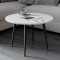 Журнальний круглий стіл OPTIMA 2 ніжки конусні Ferrum-decor 450x670x670 Чорний метал ДСП Білий 16 мм (FRD-107472)