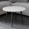 Журнальний круглий стіл OPTIMA 2 ніжки конусні Ferrum-decor 450x670x670 Чорний метал ДСП Білий 16 мм (FRD-107472)