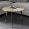 Стол журнальный круглый OPTIMA 2 ноги на конус Ferrum-decor 450x670x670 Черный металл ДСП Дуб Евок Прибрежный 16 мм (FRD-107552)