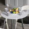 Круглий стіл OPTIMA 4 ніжки конусні Ferrum-decor 750x670x670 Чорний метал ДСП Білий 16 мм (FRD-107452)