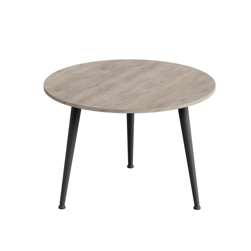 Журнальний круглий стіл OPTIMA 1 ніжки конусні Ferrum-decor 450x670x670 Чорний метал Дуб Кремона Канолло 16 мм (FRD-107532)