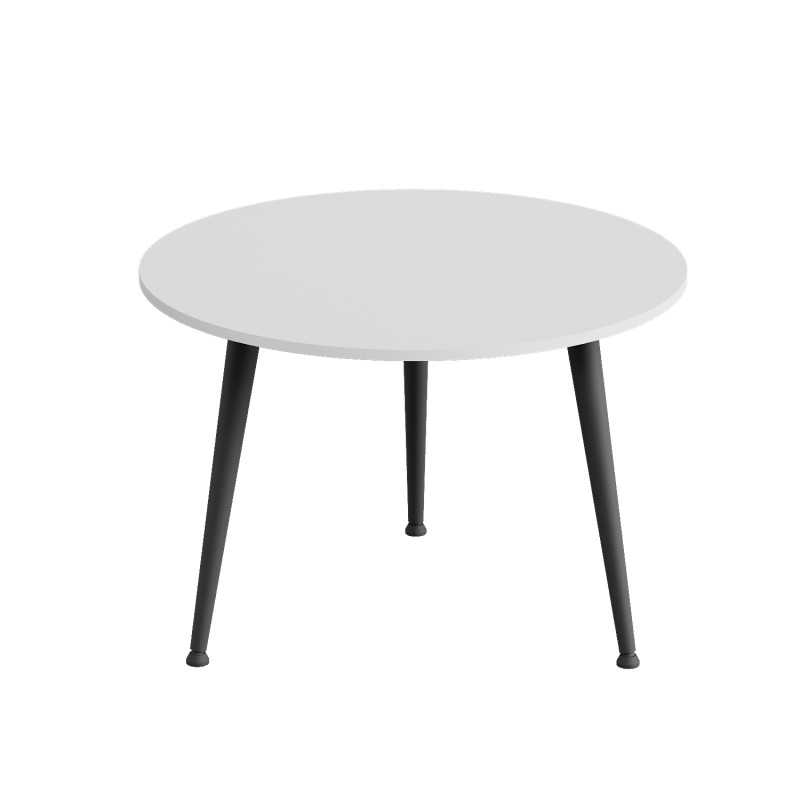 Журнальний круглий стіл OPTIMA 1 ніжки конусні Ferrum-decor 450x670x670 Чорний метал ДСП Білий 16 мм (FRD-107462)