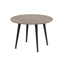 Журнальний круглий стіл OPTIMA 2 ніжки конусні Ferrum-decor 450x670x670 Чорний метал ДСП Дуб Кремона Канолло 16 мм (FRD-107542)