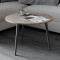 Журнальний круглий стіл OPTIMA 1 ніжки конусні Ferrum-decor 450x670x670 Чорний метал Дуб Кремона Канолло 16 мм (FRD-107532)