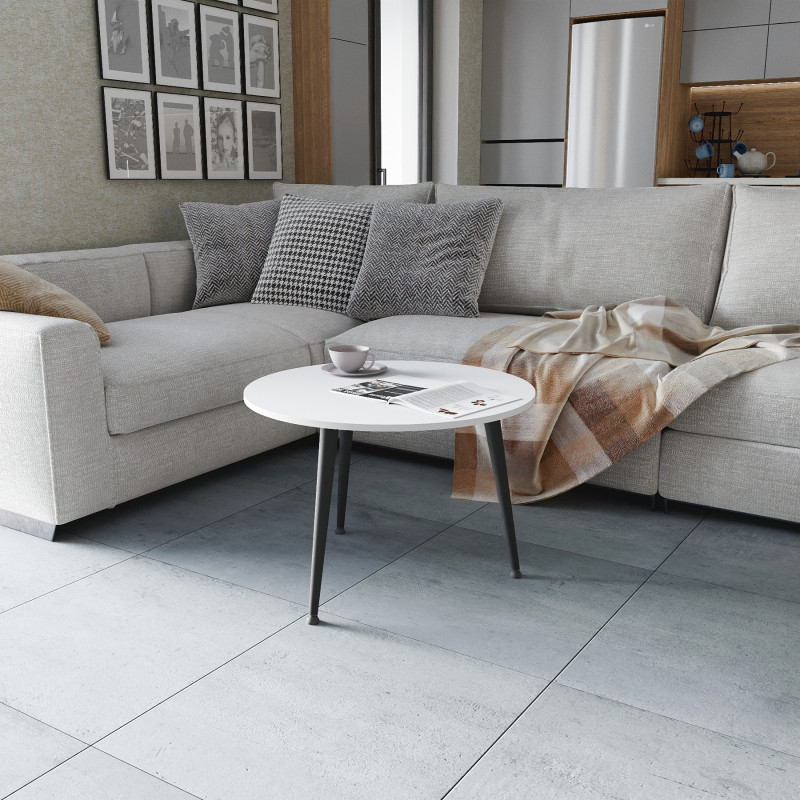 Журнальний круглий стіл OPTIMA 1 ніжки конусні Ferrum-decor 450x670x670 Чорний метал ДСП Білий 16 мм (FRD-107462)