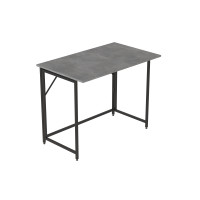 Стол трансформер раскладной Слай Ferrum-decor 75x100x60 Черный металл ДСП Бетон 16 мм (FRD-107342)