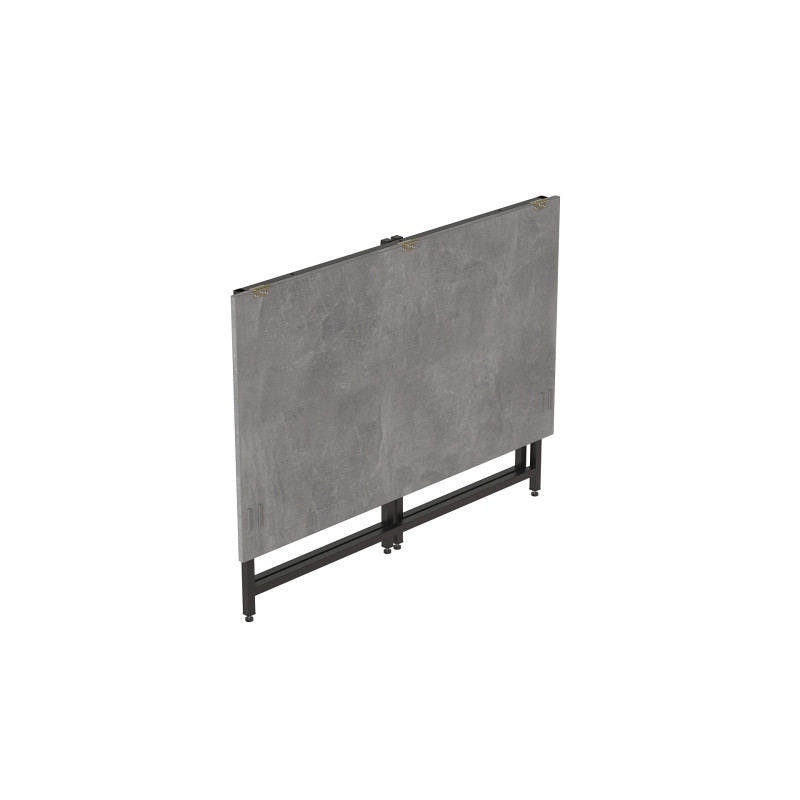 Стіл-трансформер розкладний Слай Ferrum-decor 75x100x60 Чорний метал ДСП Бетон 16 мм (FRD-107342)