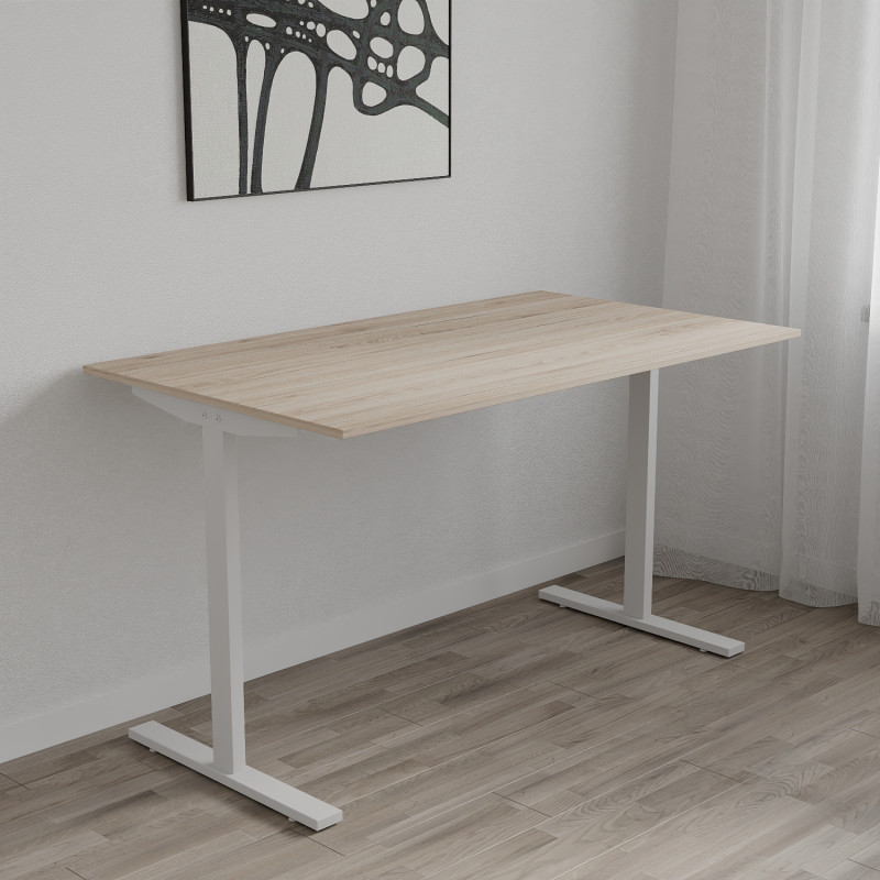 Стіл письмовий Space Ferrum-decor 750x1400x700 Білий метал ДСП Дуб Сан-Марино 16 мм (FRD-108002)
