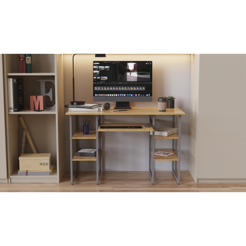 Комп'ютерний стіл Ferrum-decor Тім 75x120x60 сірий ДСП Дуб Артизан 32 мм (FRD-106942)