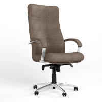 Крісло офісне поворотне Новий Стиль ORION STEEL CHROME Micro-B (Коричневий) (NWS-126619)