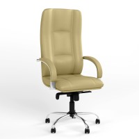 Крісло офісне поворотне Новий Стиль STAR STEEL CHROME (COMFORT) LE-F (Світло-бежевий) (NWS-126839)