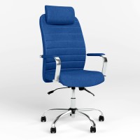 Крісло керівника з підголівником Новий Стиль BRUNO HR (COMFORT+АNYFIX) ZT-07 (Синій) (NWS-125351)