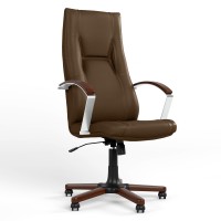 Крісло офісне поворотне Новий Стиль KING WOOD TILT EX4 ECO-35 (Кава) (NWS-126463)