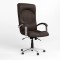 Крісло офісне поворотне Новий Стиль GERMES STEEL CHROME (ANYFIX) ECO-31 (Темно-коричневий) (NWS-126054)