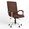 Крісло офісне поворотне Новий Стиль GERMES STEEL LB CHROME (ANYFIX+COMFORT) P ECO-21 (Темно-коричневий) (NWS-126104)