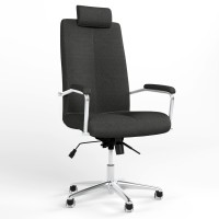 Крісло офісне поворотне Новий Стиль GRAND HR STEEL CHROME ANYFIX AL68 CSE-14 (Чорний) (NWS-126244)