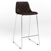 Барный стул Новый Стиль ALIYA HOKER CFS CHROME (BOX-2) ECO-31 (Темно-коричневый) (NWS-121077)