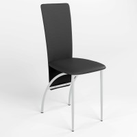 Обідній стілець Новий Стиль AMELY CHROME (BOX-2) ECO-30 (Чорний) (NWS-121037)
