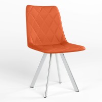 Обеденный стул Новый Стиль VERONIKA 4L CHROME (BOX-1) RMB ECO-72 (Оранжевый) (NWS-122520)