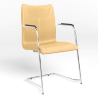 Стілець офісний Новий Стиль DESILVA ARM CHROME (BOX-2) ECO-01 (Бежевий) (NWS-127391)