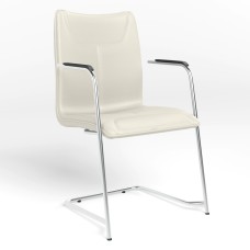 Стілець офісний Новий Стиль DESILVA ARM CHROME (BOX-1) ECO-50 (Білий) (NWS-127401)