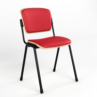 Стілець офісний Новий Стиль ERA WOOD BLACK PLUS V-27 (Червоний) M (NWS-127521)