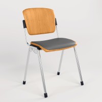 Стул офисный Новый Стиль ERA WOOD CHROME PLUS COMBI LINK V-2 (Серый) M (NWS-127551)