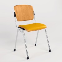 Стул офисный Новый Стиль ERA WOOD CHROME PLUS COMBI LINK V-26 (Желтый) M (NWS-127561)