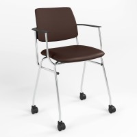 Стул офисный Новый Стиль ISIT ARM CHROME RMH (BOX-2) V-3 (Коричневый) (NWS-128061)