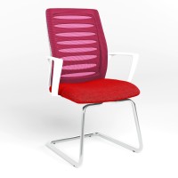 Конференционное кресло Новый Стиль WEBSTAR CF CHROME-WHITE OH-4 C-2 (Красный) (NWS-129931)