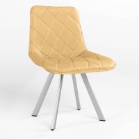 Обеденный стул Новый Стиль NICOLE 4L ALU (BOX-1) SQR ECO-01 (Бежевый) (NWS-121763)