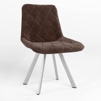 Обідній стілець Новий Стиль NICOLE 4L ALU (BOX-1) SQR SORO-28 (Світло-коричневий) (NWS-121783)