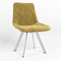 Обідній стілець Новий Стиль NICOLE 4L CHROME (BOX-1) SQR SORO-40 (Жовто-гірчичний) (NWS-121833)