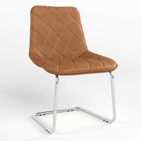 Обідній стілець Новий Стиль NICOLE CF CHROME (BOX-1) SQR ECO-13 (Коричневий) (NWS-130022)