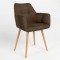 Стул на раме DASTER WOOD ALU (BOX-1) LN PL-10 (Темно-оливковый) (NWS-121226)