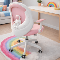 Кресло вращающееся детское с подставкой для ног PERFECT KIDS ASTRONAUT PINK Perfect Home Розовый (PFH-092115)