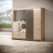 Шафа розпашна чотиридверна напівкупе Perfect Home Italy 4D2S/220 220x210,4x60 Дуб артизан/Антрацит (PFH-091097)