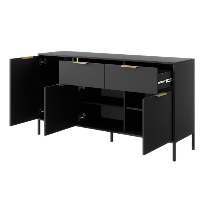 Комод з телескопічними напрямними Perfect Home Clars 3D2S/153 153,1x81,4x39,5 Антрацит (PFH-091021)