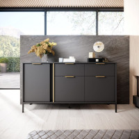 Комод з телескопічними напрямними Perfect Home Clars 3D2S/153 153,1x81,4x39,5 Антрацит (PFH-091021)