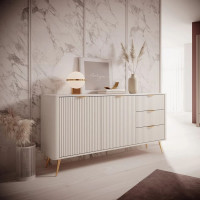 Комод з телескопічними напрямними Perfect Home Lante 2D3S/163 163,2x81,2x38 Бежевий (золоті ніжки) (PFH-091180)